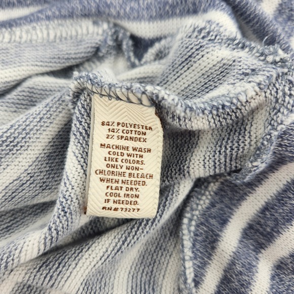 Sonoma Life+Style Women's‎ Medium Blue Striped Cowl Neck Long Sleeve Top - Picture 4 of 6